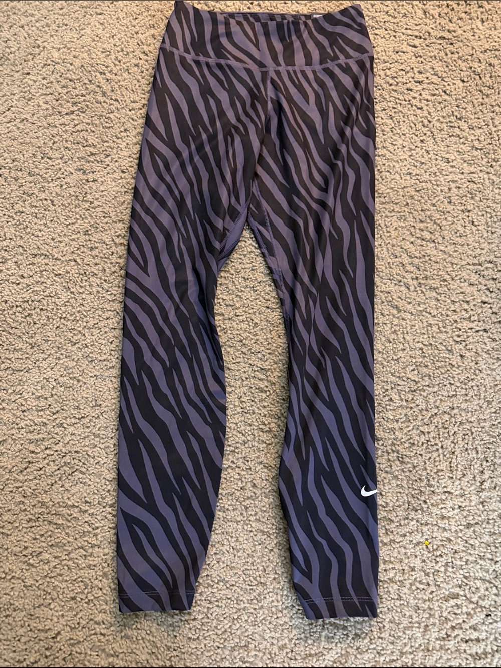 Nike Purple and Black Zebra-Print Girls' Leggings